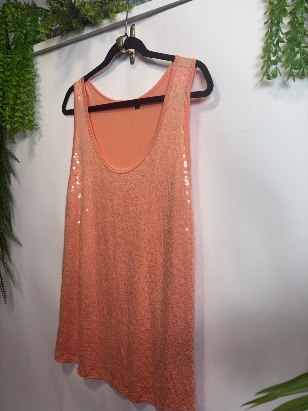 Dex Peach Textured sparkle Tank Top